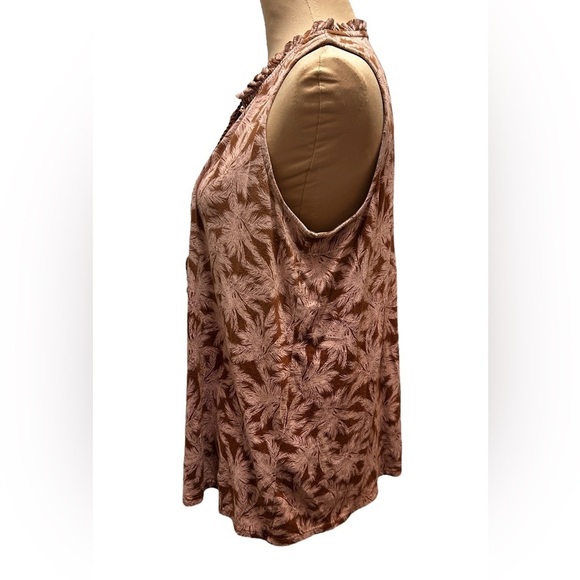 J Jill Bellissima Tasseled Top Peasant Blouse Tassel Split Neck Floral Sz Medium - Picture 6 of 11